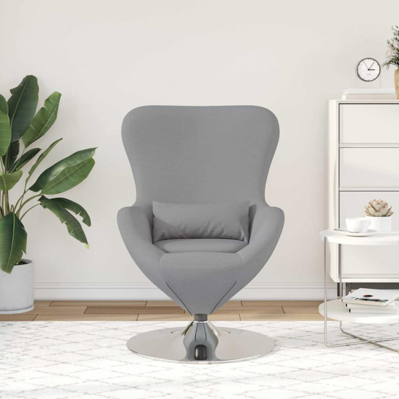 Fotel jajo Jasnoszary 63 x 73 x 90 cm tkanina