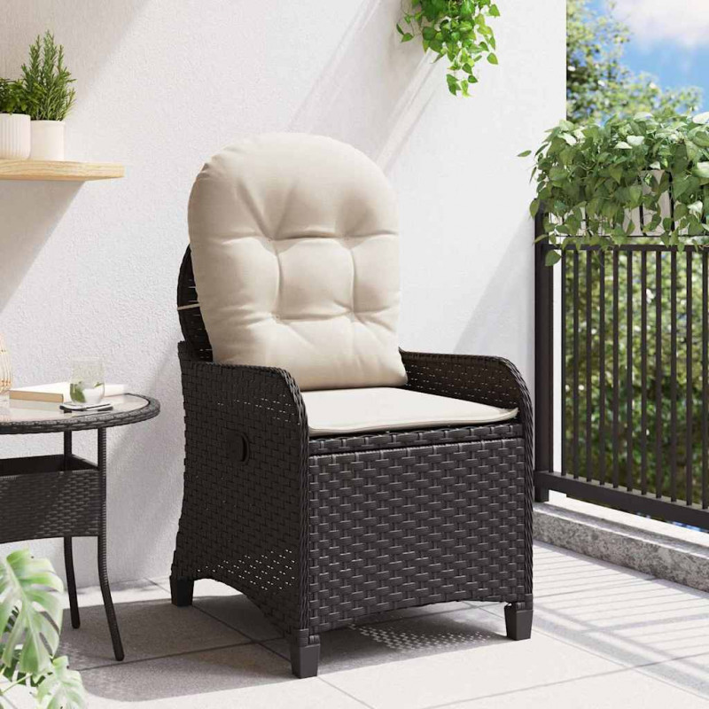 Fotel z funkcją relaksu Czarny 56 x 66 x 95 cm polirattan