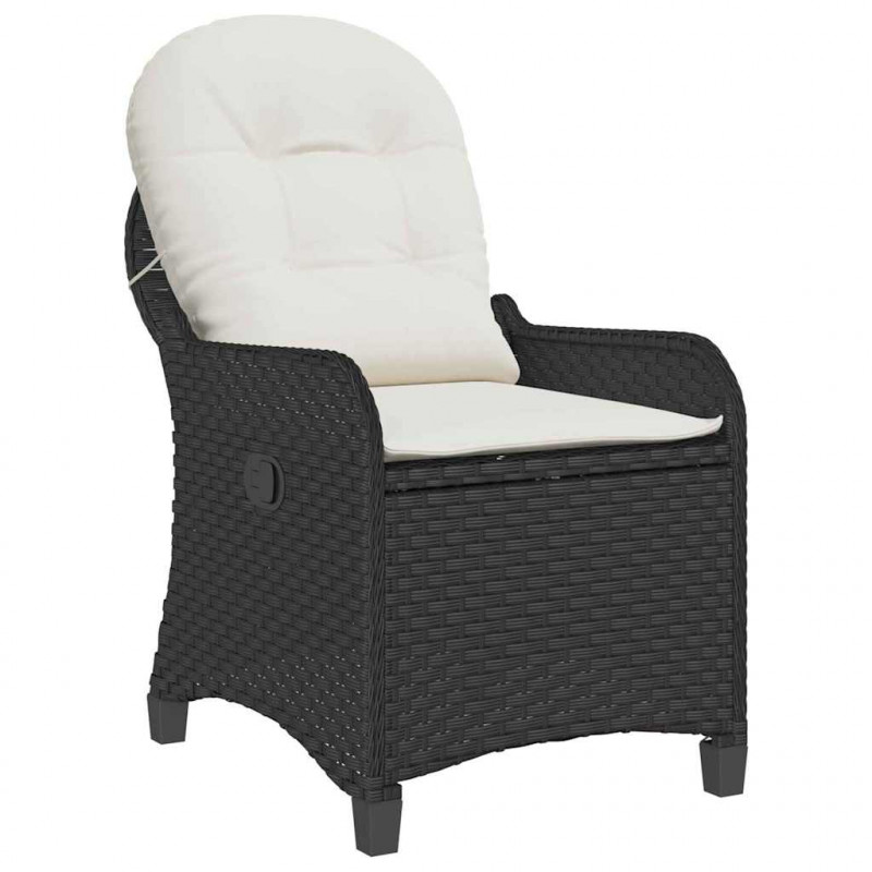 Fotel z funkcją relaksu Czarny 56 x 66 x 95 cm polirattan