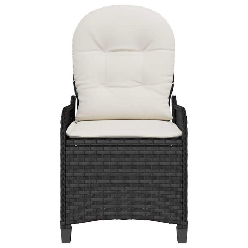 Fotel z funkcją relaksu Czarny 56 x 66 x 95 cm polirattan