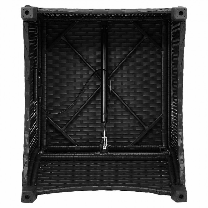 Fotel z funkcją relaksu Czarny 56 x 66 x 95 cm polirattan