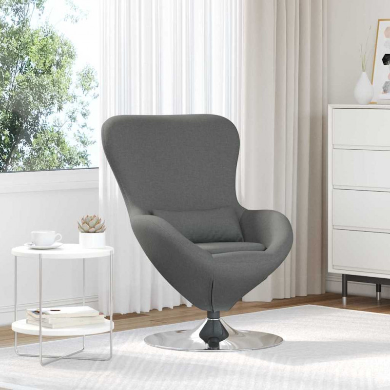 Fotel jajo Ciemnoszary 63 x 73 x 90 cm tkanina