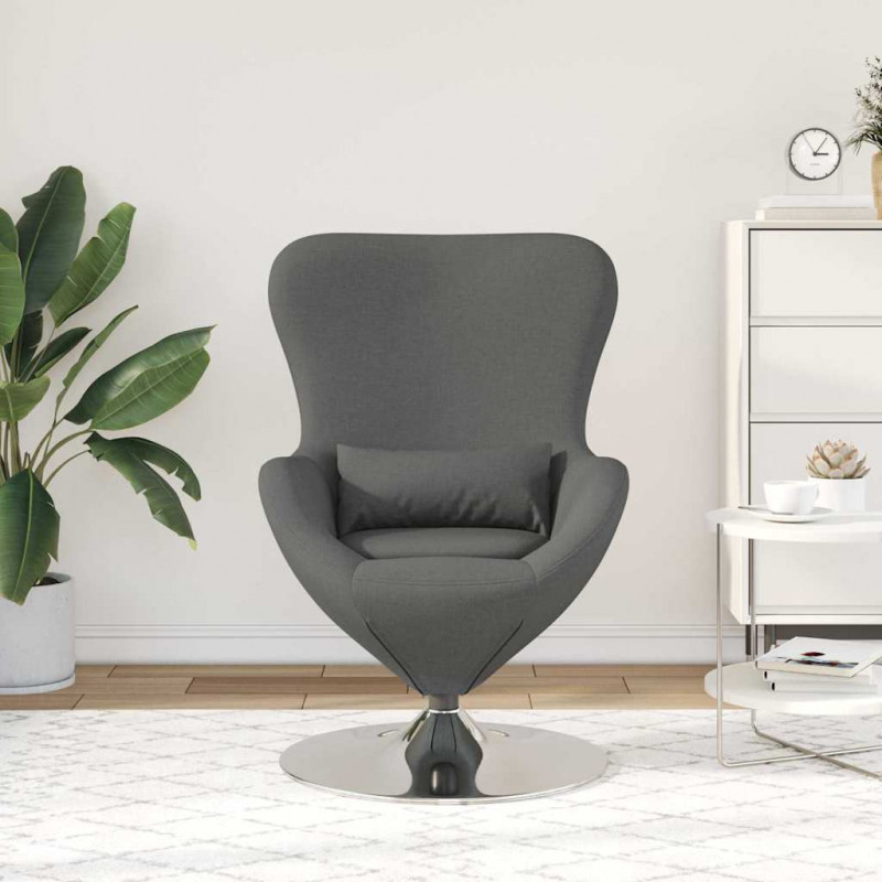 Fotel jajo Ciemnoszary 63 x 73 x 90 cm tkanina