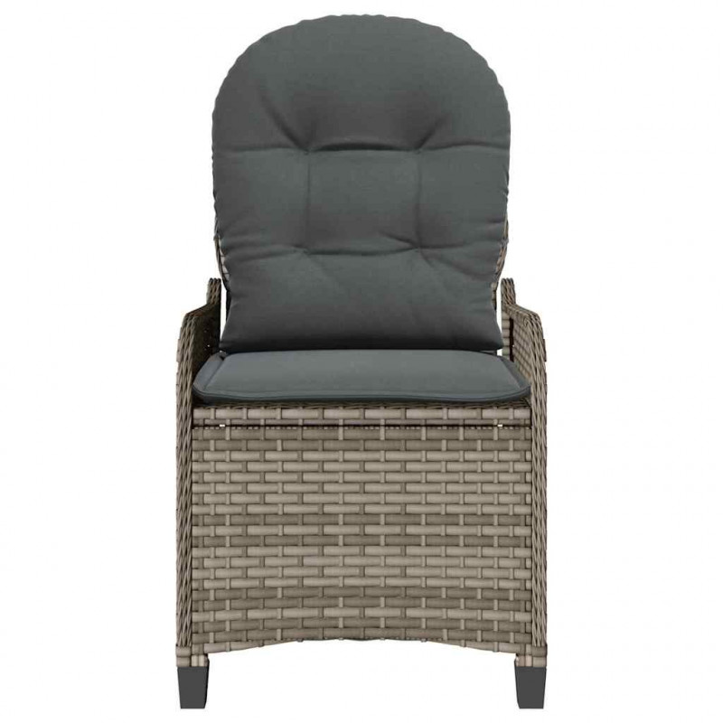 Fotel z funkcją relaksu Szary 56 x 66 x 95 cm polirattan