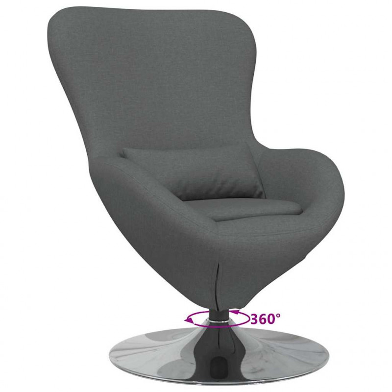 Fotel jajo Ciemnoszary 63 x 73 x 90 cm tkanina