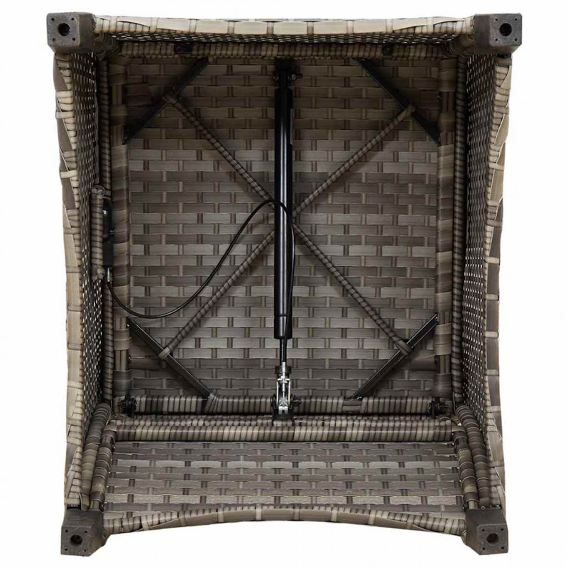 Fotel z funkcją relaksu Szary 56 x 66 x 95 cm polirattan
