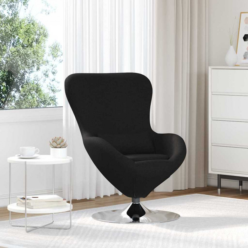Fotel jajo Czarny 63 x 73 x 90 cm tkanina