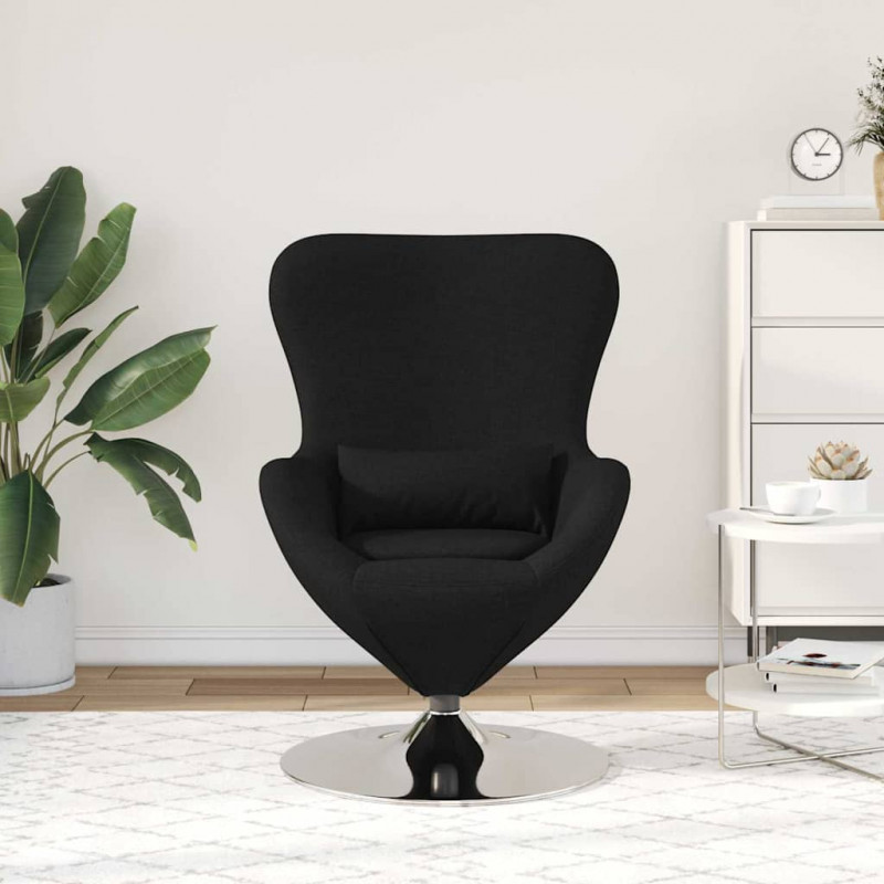 Fotel jajo Czarny 63 x 73 x 90 cm tkanina