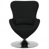 Fotel jajo Czarny 63 x 73 x 90 cm tkanina