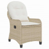 Fotel z funkcją relaksu Beżowy 56 x 66 x 95 cm polirattan
