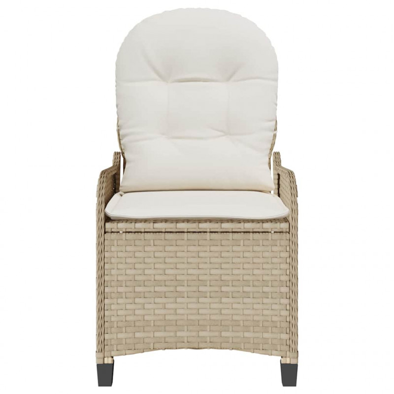 Fotel z funkcją relaksu Beżowy 56 x 66 x 95 cm polirattan