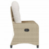Fotel z funkcją relaksu Beżowy 56 x 66 x 95 cm polirattan