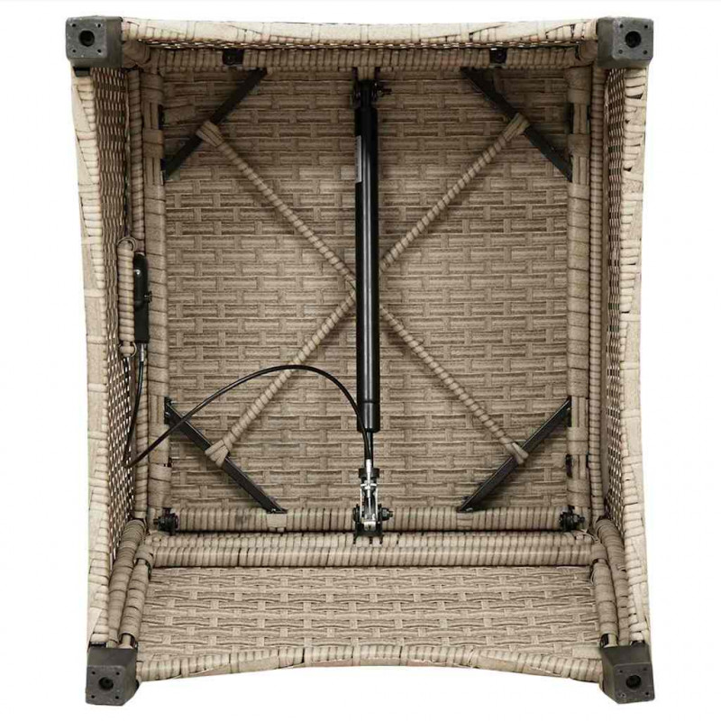 Fotel z funkcją relaksu Beżowy 56 x 66 x 95 cm polirattan