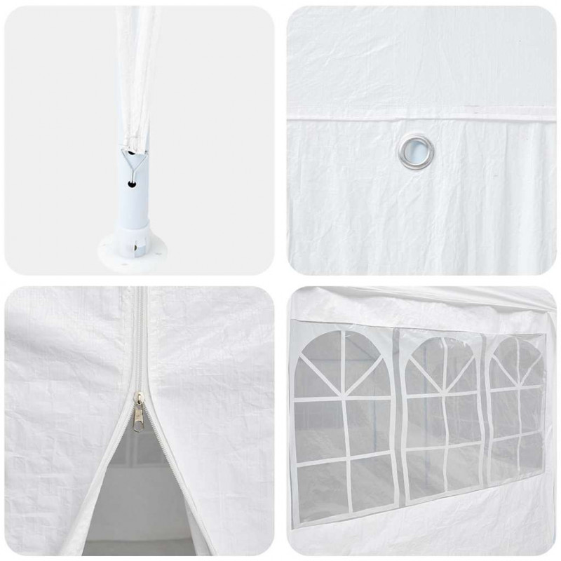 Namiot Imprezowy Biały 400 x 400 x 266 cm Polietylen