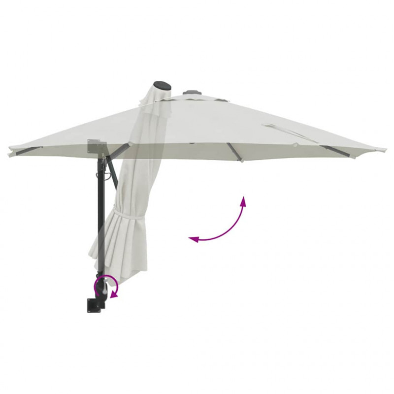 Parasolka ogrodowa piaskowy 248 x 248 x 148 cm Poliester i Stal