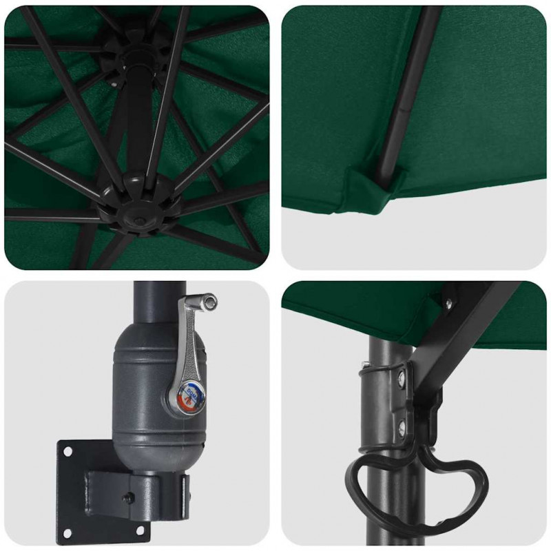 Parasolka ogrodowa Zielony 248 x 248 x 148 cm Poliester i Stal