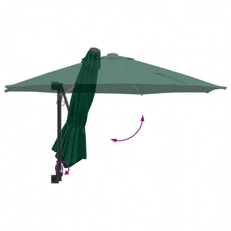 Parasolka ogrodowa Zielony 248 x 248 x 148 cm Poliester i Stal