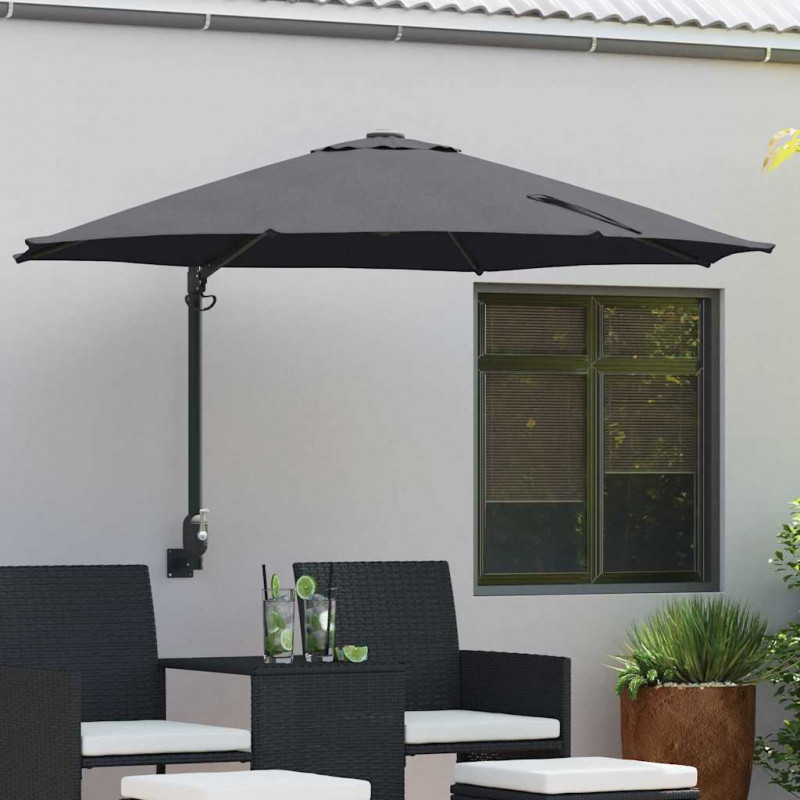 Parasolka ogrodowa Antracyt 248 x 248 x 148 cm Poliester i Stal