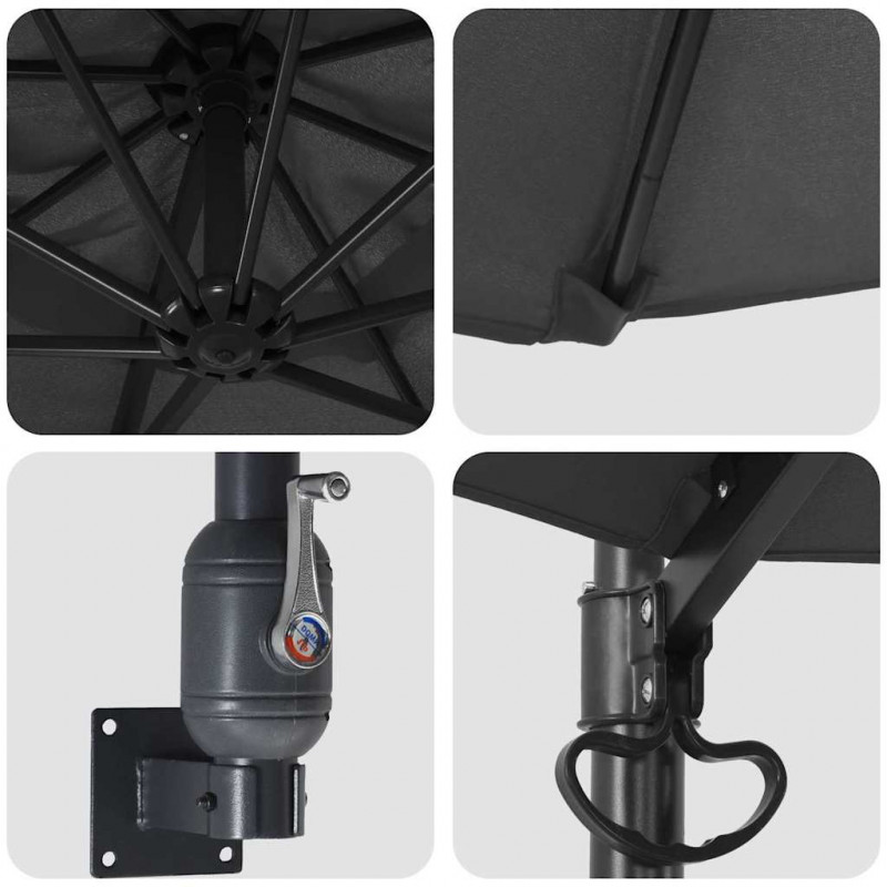 Parasolka ogrodowa Antracyt 248 x 248 x 148 cm Poliester i Stal