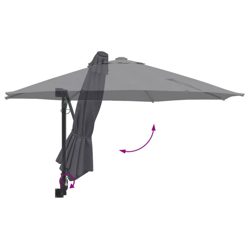 Parasolka ogrodowa Antracyt 248 x 248 x 148 cm Poliester i Stal
