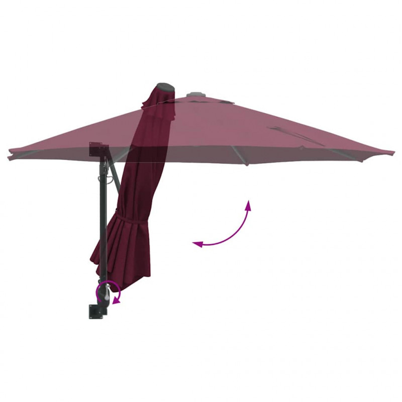 Parasolka ogrodowa Bordeaux Czerwony 248 x 248 x 148 cm
