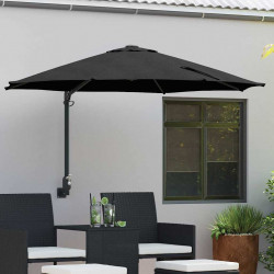 Parasolka ogrodowa Czarny 248 x 248 x 148 cm Poliester i Stal