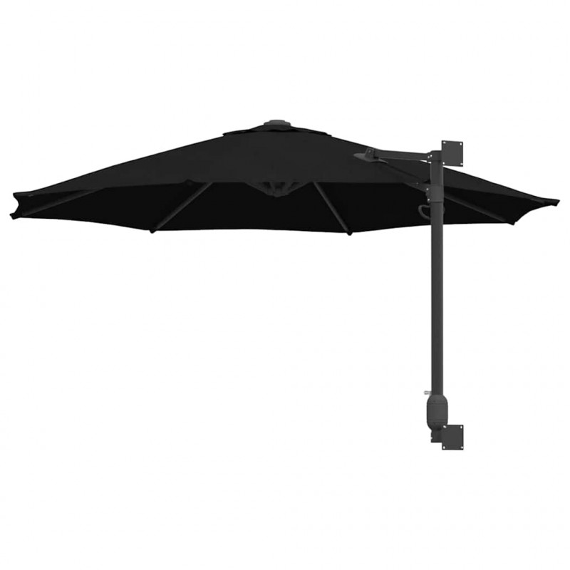 Parasolka ogrodowa Czarny 248 x 248 x 148 cm Poliester i Stal