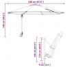 Parasolka ogrodowa Czarny 248 x 248 x 148 cm Poliester i Stal