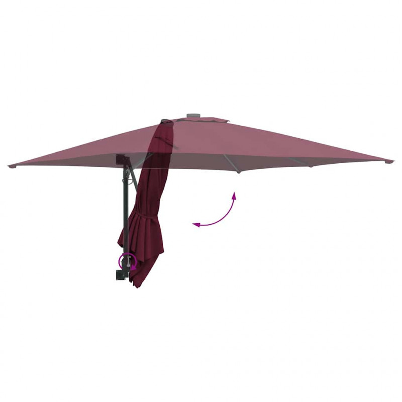 Parasolka ogrodowa Bordeaux Czerwony 248,5 x 247,5 x 160 cm