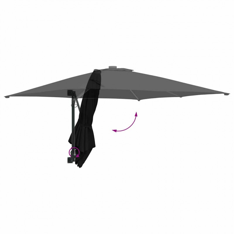 Parasolka ogrodowa Czarny 248,5 x 247,5 x 160 cm