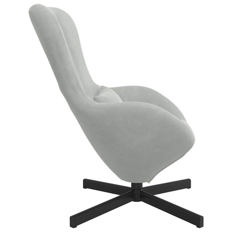 Fotel jajo Jasnoszary 63 x 73 x 90 cm Aksamit