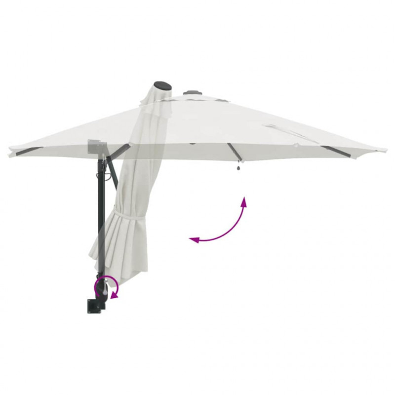 Parasolka ogrodowa piaskowy 248 x 248 x 148 cm Poliester i Stal