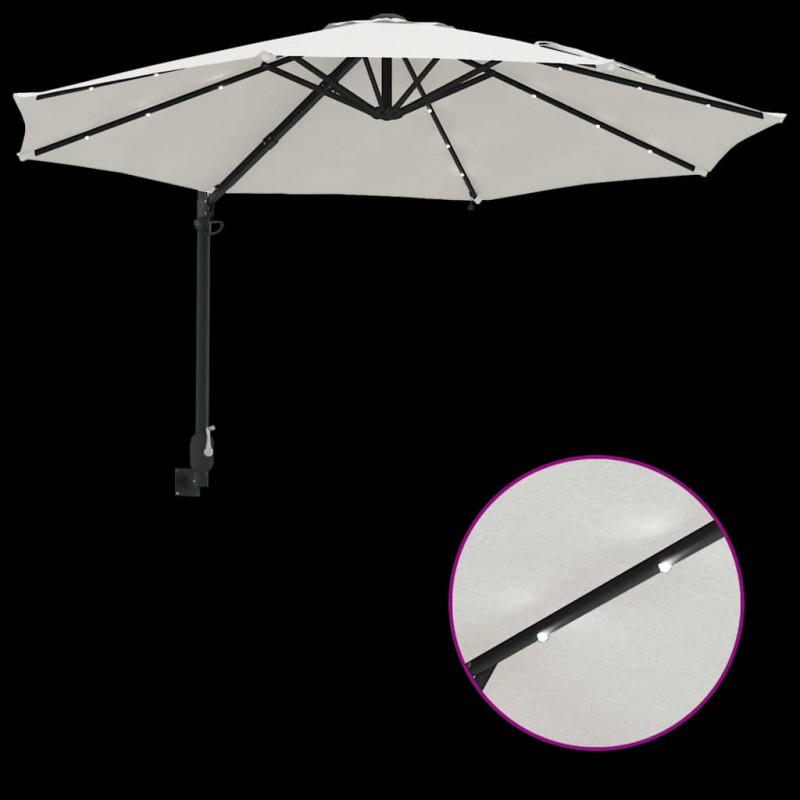 Parasolka ogrodowa piaskowy 248 x 248 x 148 cm Poliester i Stal