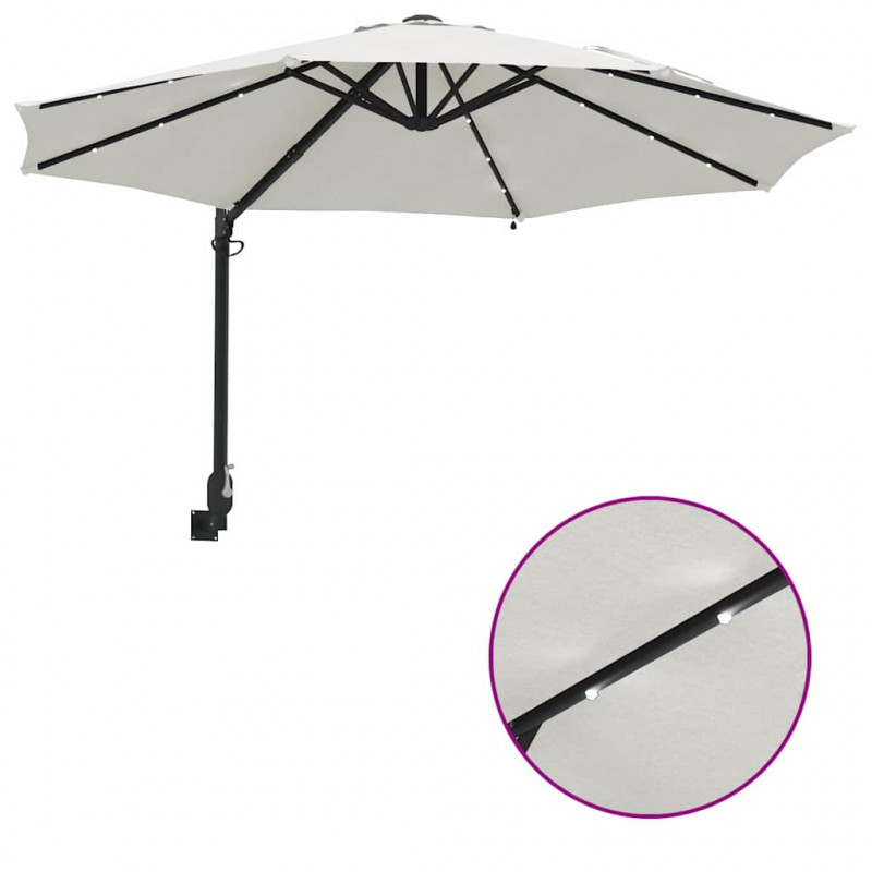 Parasolka ogrodowa piaskowy 248 x 248 x 148 cm Poliester i Stal