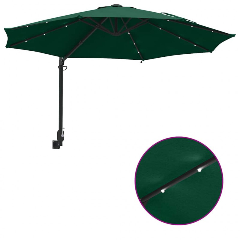 Parasolka ogrodowa Zielony 248 x 248 x 148 cm Poliester i Stal