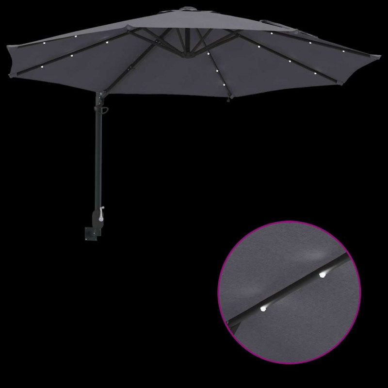 Parasolka ogrodowa Antracyt 248 x 248 x 148 cm Poliester i Stal