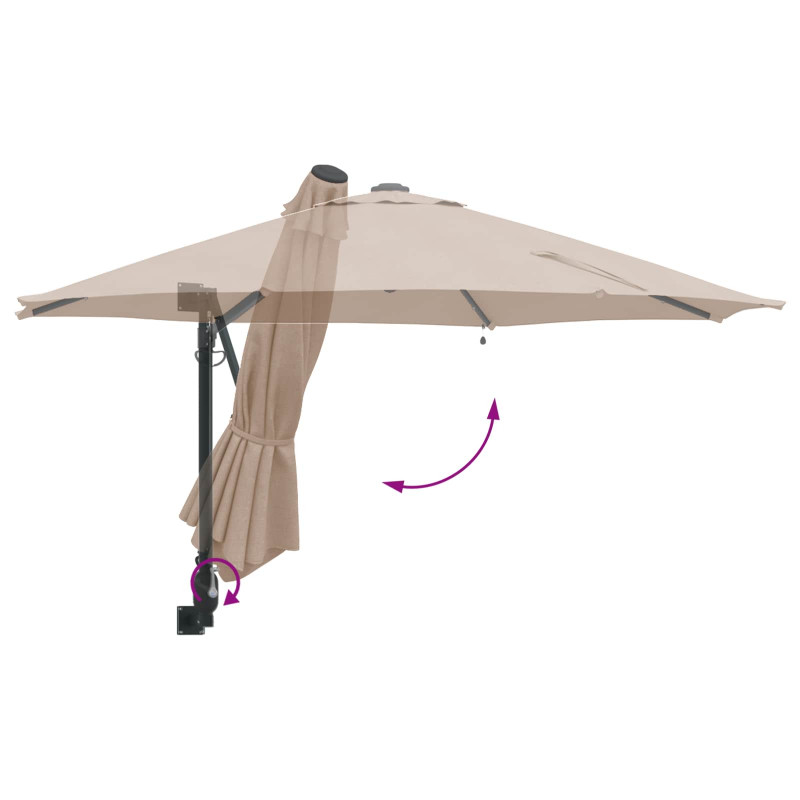 Parasolka ogrodowa Ze LED Lights Ciemnoszary 248 x 248 x 148 cm