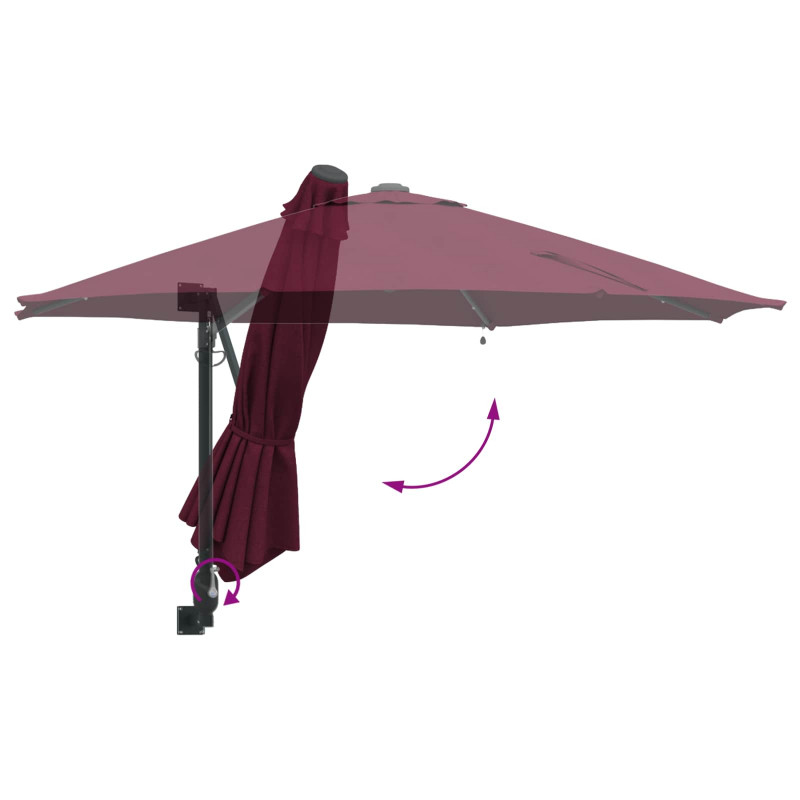Parasolka ogrodowa Bordeaux Czerwony 248 x 248 x 148 cm