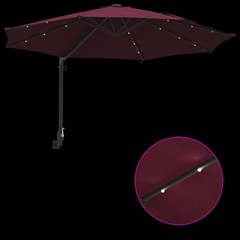 Parasolka ogrodowa Bordeaux Czerwony 248 x 248 x 148 cm