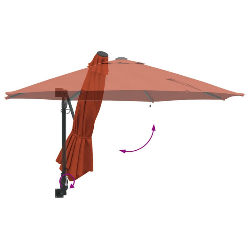 Parasolka ogrodowa terakota 248 x 248 x 148 cm Poliester i Stal