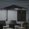 Parasolka ogrodowa Czarny 248 x 248 x 148 cm Poliester i Stal