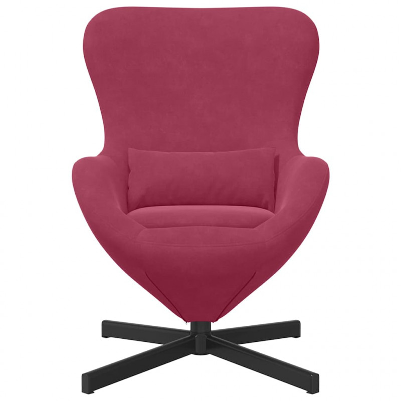 Fotel jajo Czerwone wino 63 x 73 x 90 cm Aksamit