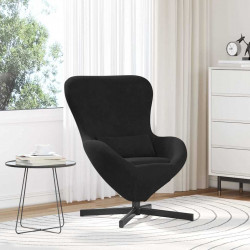Fotel jajo Czarny 63 x 73 x 90 cm Aksamit
