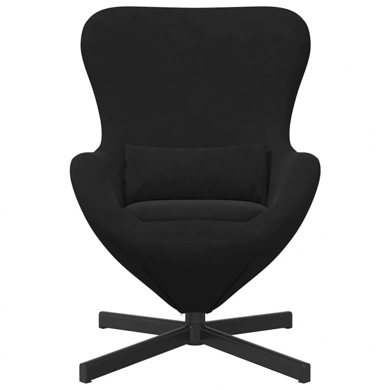 Fotel jajo Czarny 63 x 73 x 90 cm Aksamit