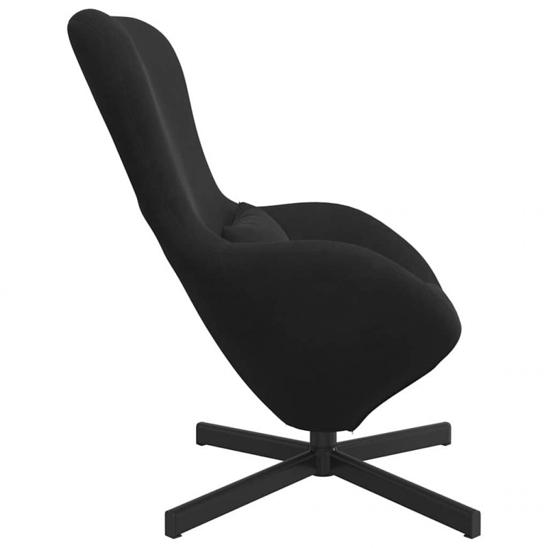 Fotel jajo Czarny 63 x 73 x 90 cm Aksamit