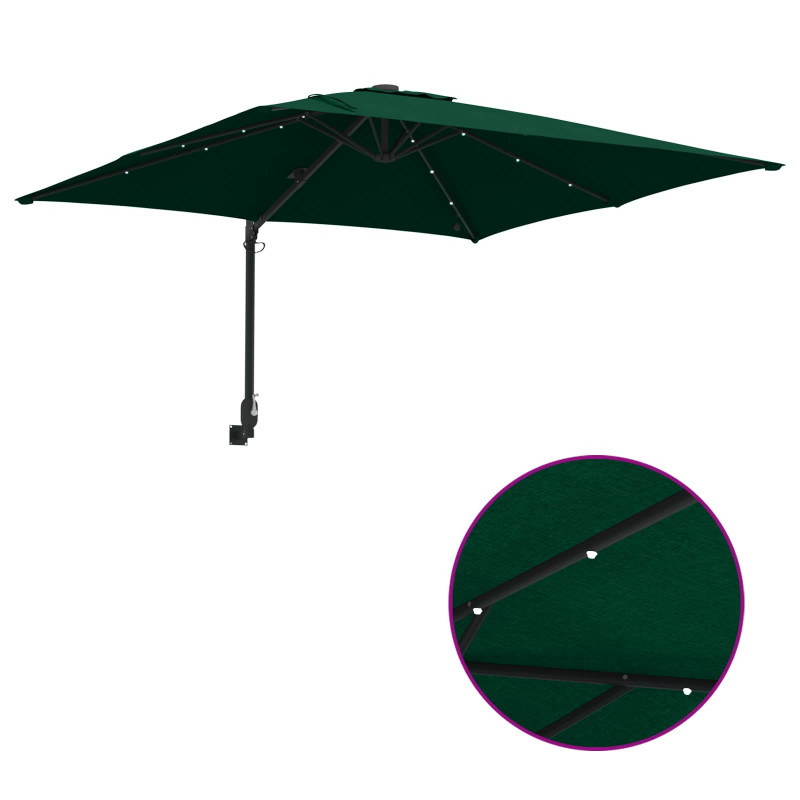 Parasolka ogrodowa Ze LED Lights Zielony 248,5 x 247,5 x 160 cm