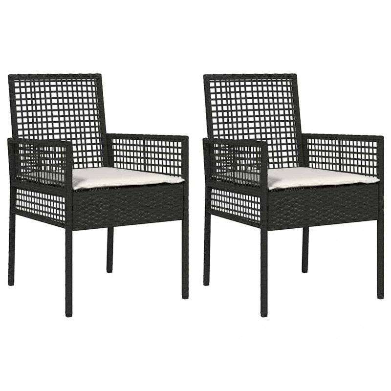Krzesło Ogrodowe 2 pcs Czarny 55 x 53 x 85 cm polirattan