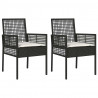 Krzesło Ogrodowe 2 pcs Czarny 55 x 53 x 85 cm polirattan