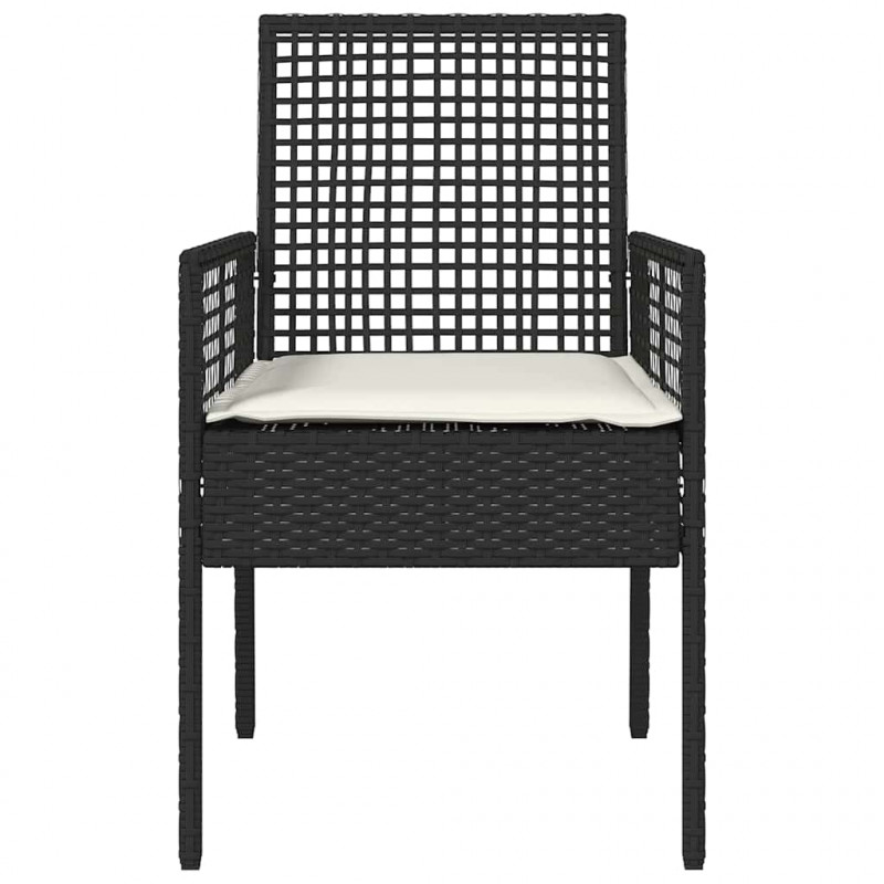 Krzesło Ogrodowe 2 pcs Czarny 55 x 53 x 85 cm polirattan