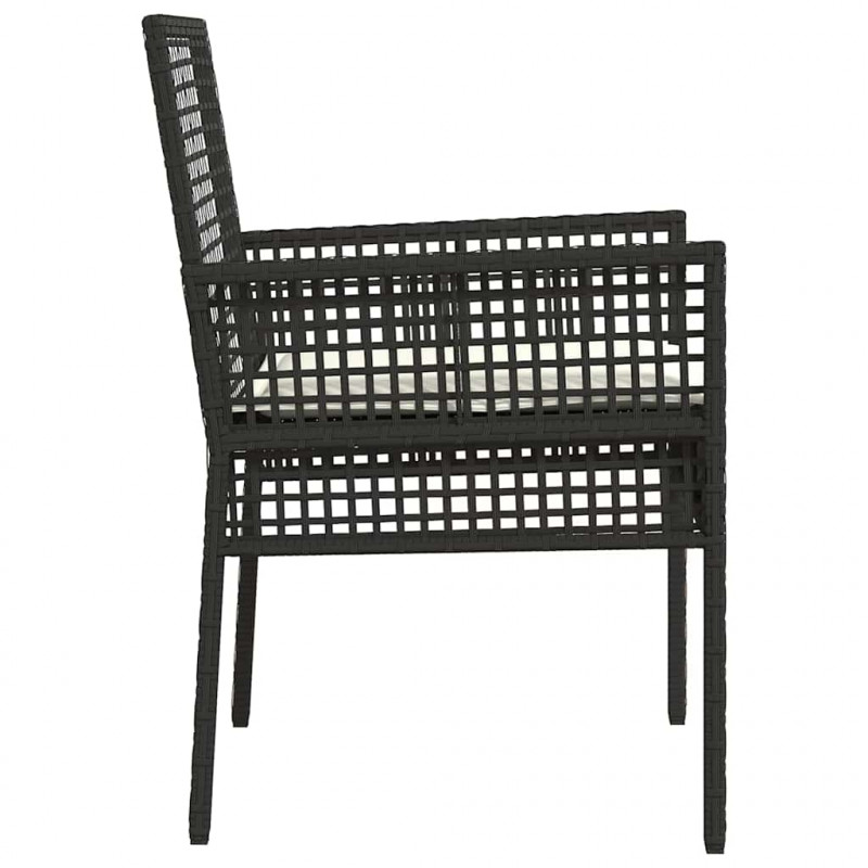 Krzesło Ogrodowe 2 pcs Czarny 55 x 53 x 85 cm polirattan